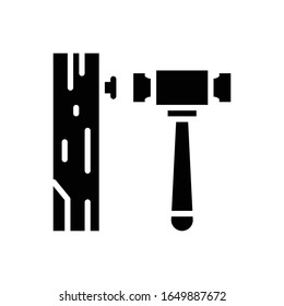 Ilustración de estilo glifo vectorial de martillo. EPS 10