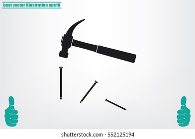 Hammer vector icon