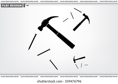 Hammer vector icon.