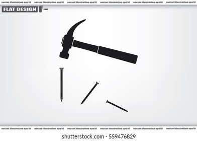 Hammer vector icon.