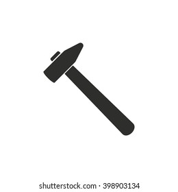 Hammer    vector icon. Black  illustration isolated on white  background for graphic and web design.