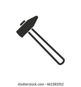 Hammer vector icon. Black illustration isolated on white background for graphic and web design.