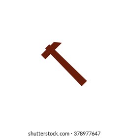 Hammer. Vector icon brown
