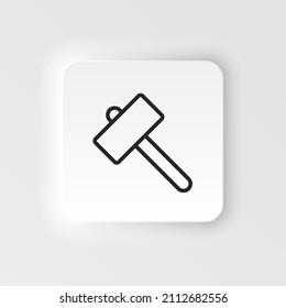 Hammer vector icon. Element of design tool for mobile concept and web apps vector. Thin neumorphic style vector icon for website design