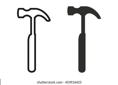 Hammer vector icon. Illustration isolated on white background for graphic and web design.