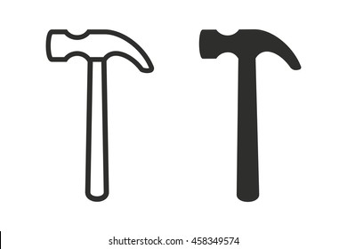 Hammer vector icon. Illustration isolated on white background for graphic and web design.