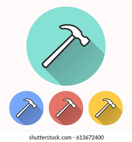 Hammer vector icon. Illustration isolated for graphic and web design.