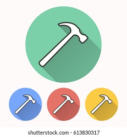 Hammer vector icon. Illustration isolated for graphic and web design.
