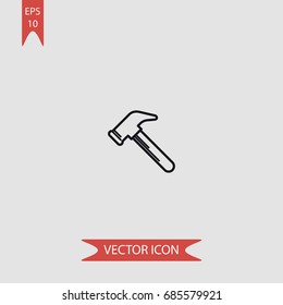 Hammer vector icon, illustration symbol