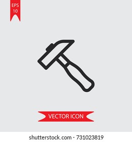 Hammer vector icon, illustration symbol