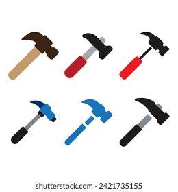 Hammer vector icon illustration template design