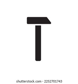 Icono vector de martillo. Diseño de señal plana con instrumento de martillo. Pictograma del símbolo del martillo EPS 10