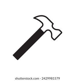 Hammer vector icon. Hammer instrument flat sign design. Hammer symbol pictogram. UX UI icon