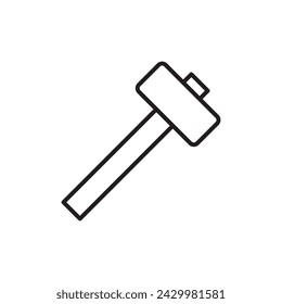 Hammer vector icon. Hammer instrument flat sign design. Hammer symbol pictogram. UX UI icon