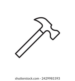 Hammer vector icon. Hammer instrument flat sign design. Hammer symbol pictogram. UX UI icon