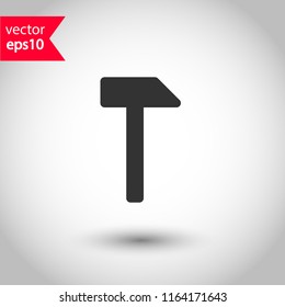 Hammer vector icon. Hammer instrument sign. EPS 10 flat symbol.