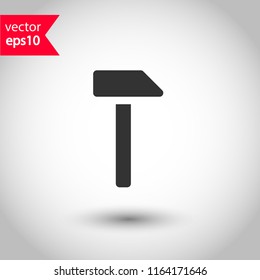 Hammer vector icon. Hammer instrument sign. EPS 10 flat symbol.