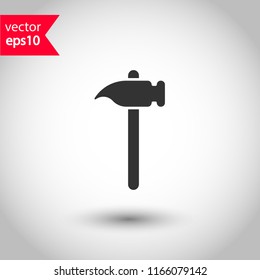 Hammer vector icon. Hammer instrument sign. EPS 10 flat symbol.