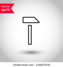 Hammer vector icon. Hammer instrument sign. EPS 10 flat symbol.