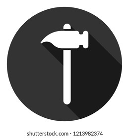Hammer vector icon. Hammer instrument sign. EPS 10 flat symbol. Gray icon with shadow