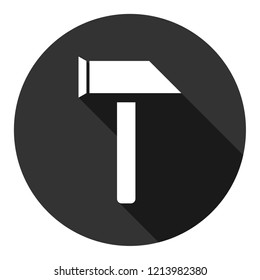 Hammer vector icon. Hammer instrument sign. EPS 10 flat symbol. Gray icon with shadow