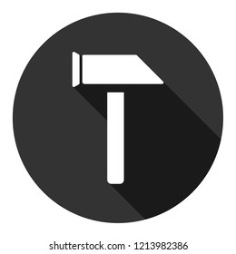 Hammer vector icon. Hammer instrument sign. EPS 10 flat symbol. Gray icon with shadow