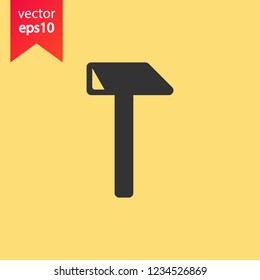Hammer vector icon. Hammer instrument sign. Repair tool icon. EPS 10 flat symbol.