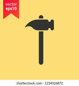 Hammer vector icon. Hammer instrument sign. Repair tool icon. EPS 10 flat symbol.