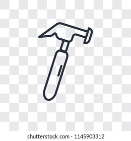 Hammer vector icon isolated on transparent background, Hammer logo concept