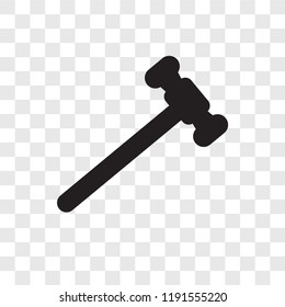 Hammer vector icon isolated on transparent background, Hammer transparency logo concept