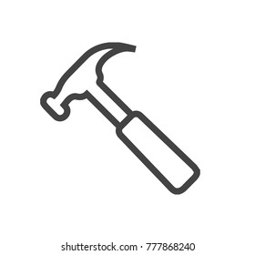 hammer vector icon isolated on white background