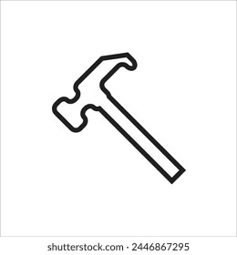 hammer vector icon line template