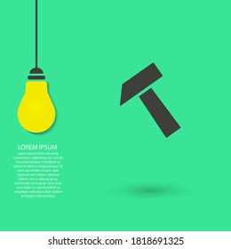 Hammer vector icon  , lorem ipsum Flat design