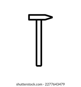 Hammer vector icon. Vector sign in simple style isolated on white background.