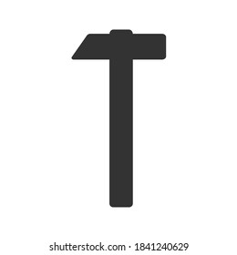 Hammer vector icon. Sledge symbol. Blacksmith sledgehammer tool sing. Industry and construction logo. Silhouette isolated on white background.