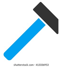 Hammer vector icon. Style is bicolor flat icon symbol, blue and gray colors, white background.