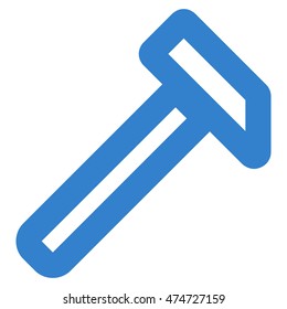 Hammer vector icon. Style is stroke flat icon symbol, cobalt color, white background.