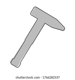 Hammer vector icon. Working tool is a hammer cartoon style on white isolated background.