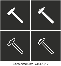 Hammer vector icons set. Illustration isolated for graphic and web design.