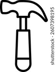 Hammer Vector Iine Icon Design