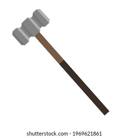 Hammer vector illustration, Hammer icon with simple concept, suitable for various design purposes.