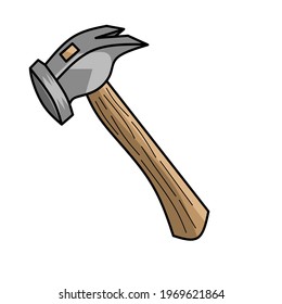 Hammer vector illustration, Hammer icon with simple concept, suitable for various design purposes.