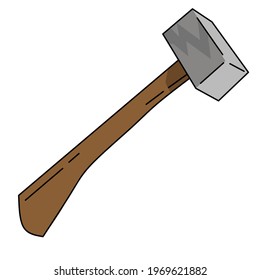 Hammer vector illustration, Hammer icon with simple concept, suitable for various design purposes.