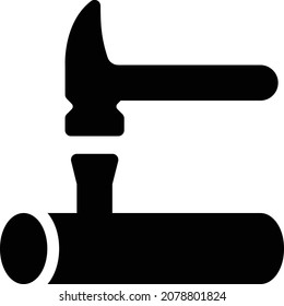 hammer vector illustration isolated on a transparent background . glyph vector icons for concept or web graphics.