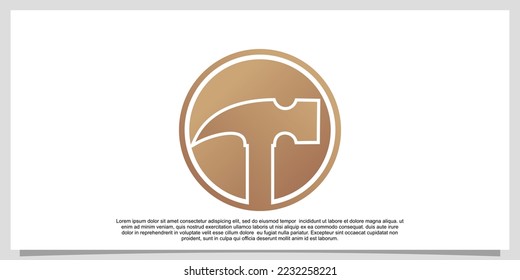 Diseño del logotipo de la ilustración del vector de martillo