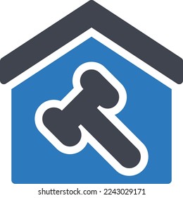 Hammer, Vektorgrafik auf transparentem Hintergrund. Hochwertige Symbole. Glyphen Vektorsymbole für Konzept und Grafikdesign.