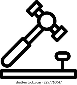ilustración de martillo Vector en un fondo transparente. Símbolos de calidad superior. Iconos vectoriales de línea delgada para el diseño de conceptos y gráficos. 
