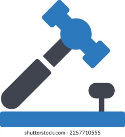 ilustración de martillo Vector en un fondo transparente. Símbolos de calidad superior. Iconos vectoriales de glifos para diseño de conceptos y gráficos. 
