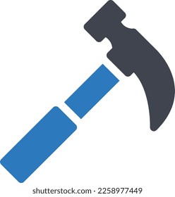 ilustración de martillo Vector en un fondo transparente. Símbolos de calidad superior. Iconos vectoriales de glifos para diseño de conceptos y gráficos. 

