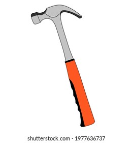 Hammer vector illustration. Orange hammer